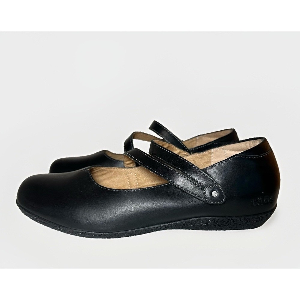 Taos Women's Size 8.5 Banter Mary Jane Flats Black Leather Double Strap Comfort